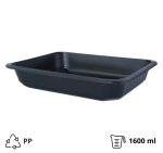 Posuda PP 1600 ml 227х178х40 mm crna, bez poklopca [50 kom/pak]