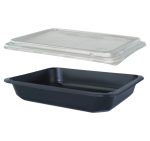 Posuda PP za poklopcem 227х178х40 mm, crna, 50 kom (komplet)