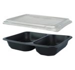 Posuda PP za poklopcem 227х178х50 mm 2 odjeljka, crna, 50 kom (komplet)