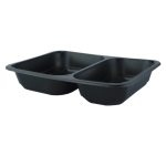 Posuda PP 2000 ml 227х178х50 mm 2 odjeljka crna, bez poklopca [50 kom/pak]