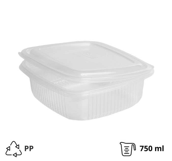 Posuda za poklopcem PP 750 ml 170х163х55 mm prozirna [50 kom/pak]