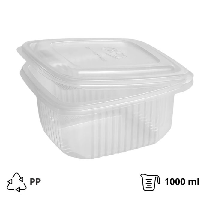 Posuda za poklopcem РР 1000ml 170х163x70mm prozirna [50 kom/pak]