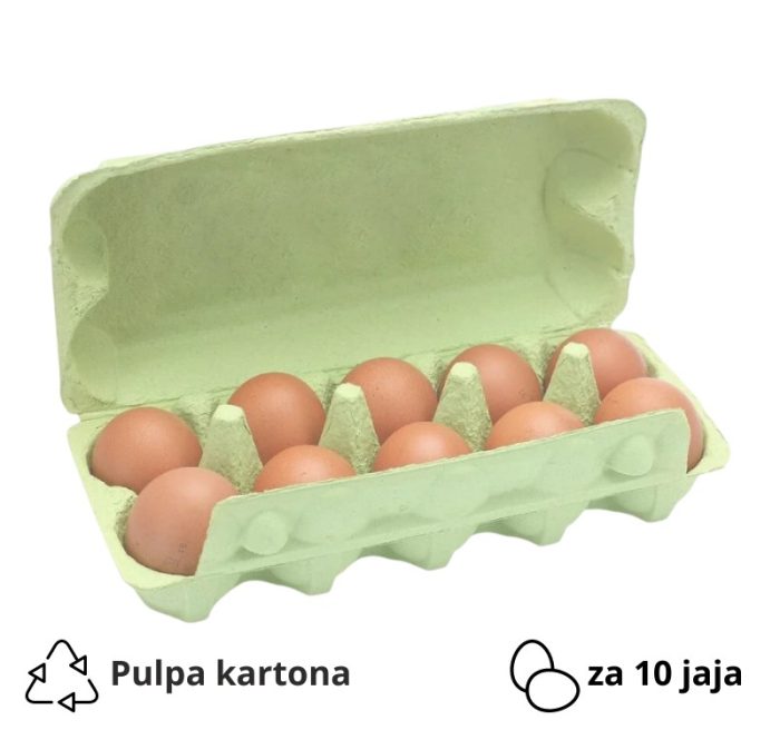 Kutija za 10 jaja pulpa kartona, zelen [140 kom/pak]