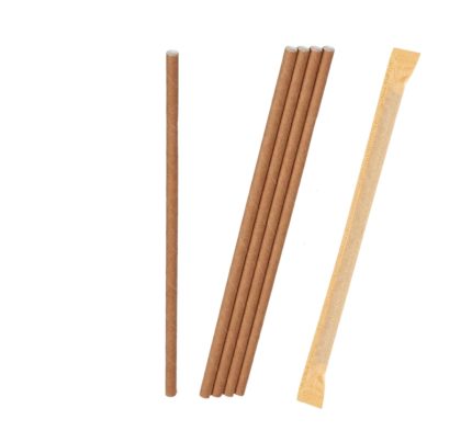Slamke papirnate l=250 mm d=6 mm kraft pojedinacno 250 kom/pak