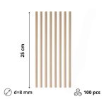 Slamke papirnate  l=250 mm d=8 mm kraft 100 kom/pak [5 kom/pak]