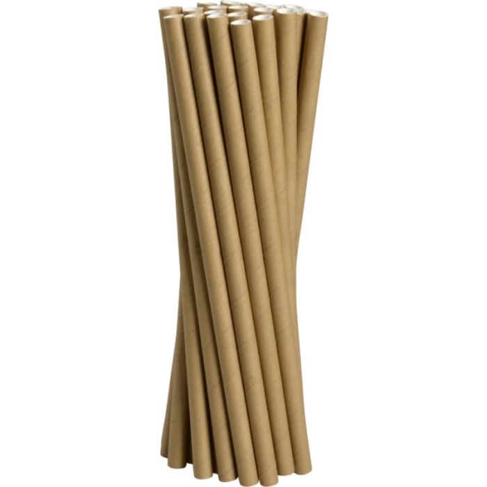 Slamke papirnate  l=250 mm d=8 mm kraft 100 kom/pak [5 kom/pak]