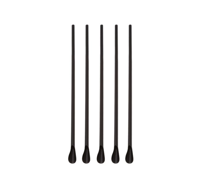 Slamke plastične z žličko l=210 mm d=8 mm crne 250 kom
