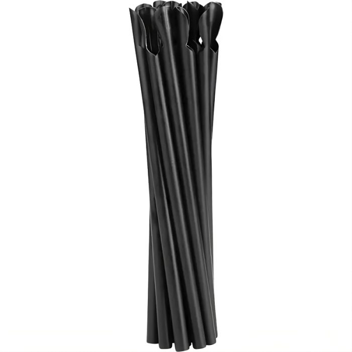 Slamke plastične z žličko l=210 mm d=8 mm crne 250 kom