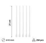 Slamke plastične z žličko l=210 mm d=8 mm prozirna 250 kom/pak