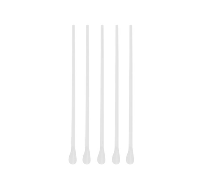 Slamke plastične z žličko l=210 mm d=8 mm prozirna 250 kom/pak