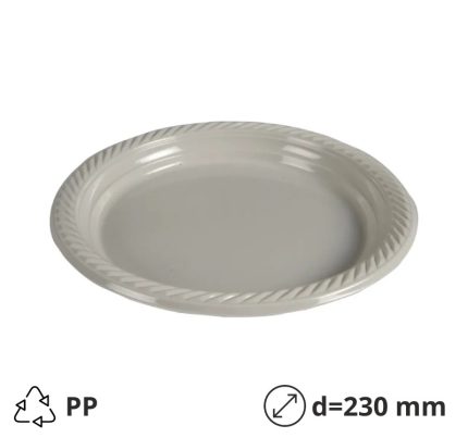 Tanjur PP d=230 mm svijetlo siva [100 kom/pak]