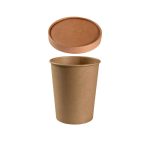 Posuda papirnata 1000 ml d=115 mm h=136 mm, kraft, za poklopcem (komplet)