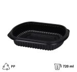 Posuda PP 210x180x40 mm ,720 ml crna [150 kom/pak]
