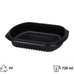 Posuda PP 210x180x40 mm ,720 ml crna [150 kom/pak]