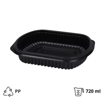 Posuda PP 210x180x40 mm ,720 ml crna [150 kom/pak]