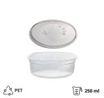 Posuda PET za poklopcem 250ml DELI d=117mm, h=45mm prozorna, 50 kom (komplet)