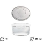 Posuda PET 350ml DELI d=117mm, h=55mm prozorna, sa poklopcem, 50 kom (komplet)