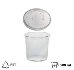 Posuda PET 500ml DELI d=117mm, h=75mm prozorna, sa poklopcem, 50 kom (komplet)
