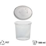 Posuda PET 500ml DELI d=117mm, h=75mm prozorna, sa poklopcem, 50 kom (komplet)