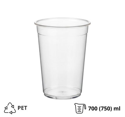 Posuda 700 (750) ml DELI d=117mm, h=108mm prozorna, bez poklopca [50 kom/pak]