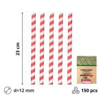 Slamke papirnate d=12mm, h=23mm BUBBLE TEA 150 kos DISPENSER