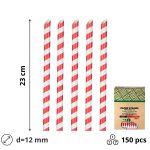 Slamke papirnate d=12mm, h=23mm BUBBLE TEA 150 kos DISPENSER