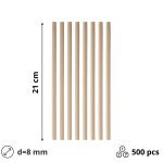 Slamke papirnate d=8mm h=210mm KRAFT 500 kos/pak