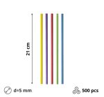 Slamke papirnate d=8mm l=21mm MIX 5 colors ravne 500 kos/pak