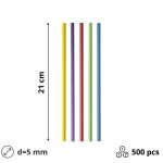 Slamke papirnate d=8mm l=21mm MIX 5 colors ravne 500 kos/pak