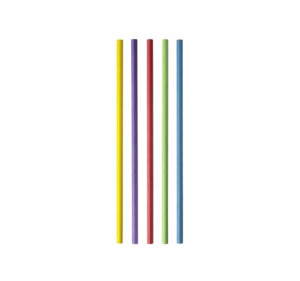 Slamke papirnate d=8mm l=21mm MIX 5 colors ravne 500 kos/pak
