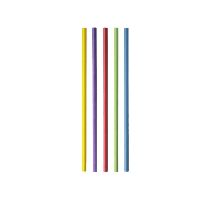 Slamke papirnate d=8mm l=21mm MIX 5 colors ravne 500 kos/pak