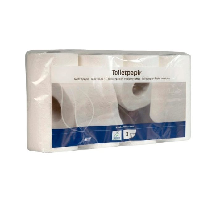Toaletni papir 3 sl 8 rol, bijeli 160 l 8/1