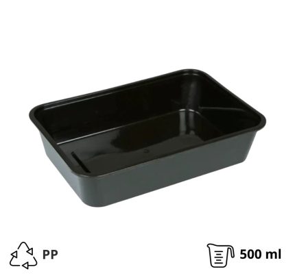 Posuda PP 500 ml 170х115х50 mm crna [50 kom/pak]