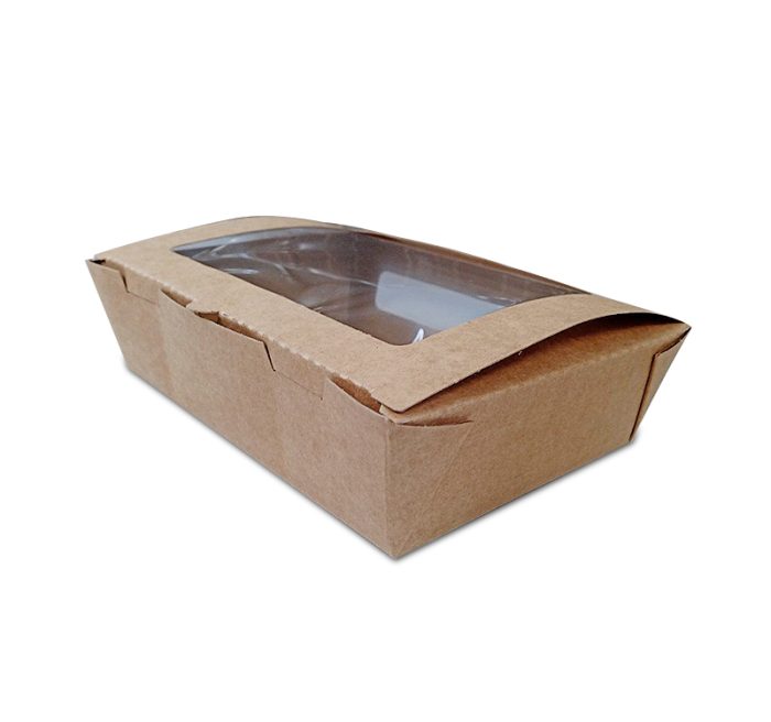 Papirnata posuda s prozorom 700 ml 150x100x45 mm kraft 50 kom
