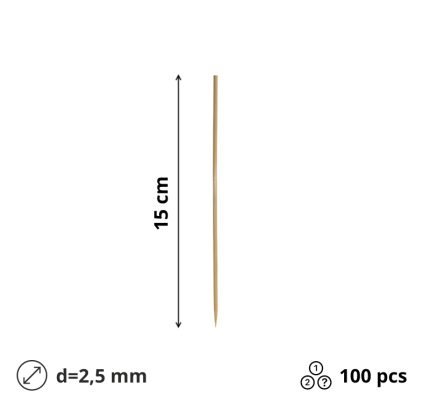 Štapići za ražnjiće 15cm d=2,5mm 100kom