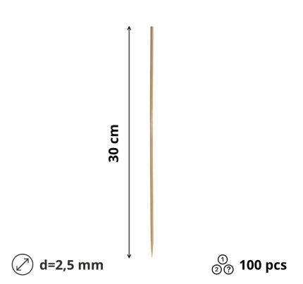 Štapići za ražnjiće 30cm d=2,5mm 100 kom