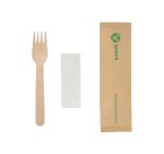 Komplet 2 drveni (vilica, servieta) 16cm 500 kom/pak