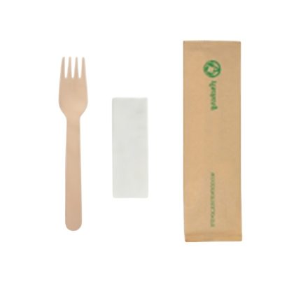 Komplet 2 drveni (vilica, servieta) 16cm 500 kom/pak