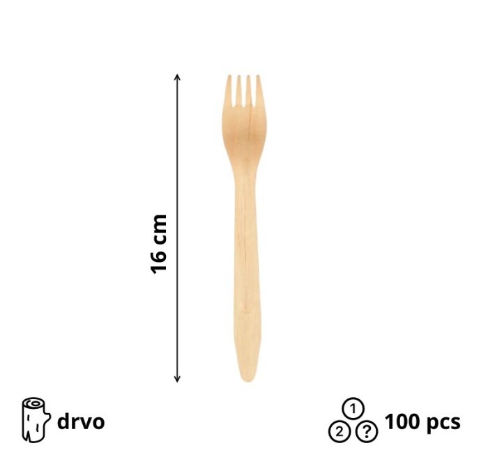 Vilica drevena 16 сm 100 kom