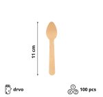Mini ŽLICA 11 cm lesena 100 kom