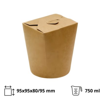 Papirnata posuda WOK 750 ml kraft/kraft 50 kom