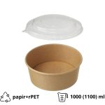 Papirnata posuda za poklopcem 1000 (1100) ml d=185 mm h=60 mm, kraft, 50 kom (komplet)