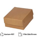 Kutija s poklopcem za desert 17x12.6x7.8 cm KRAFT (unutarnja metalizirana PET) [4 kom/pak]