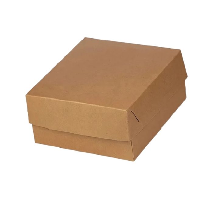 Kutija s poklopcem za desert 17×12.6×7.8 cm KRAFT (unutarnja metalizirana PET) [4 kom/pak]