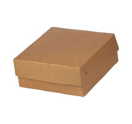 Kutija s poklopcem za desert 19×14.5×8 cm KRAFT (unutarnja metalizirana PET) [6 kom/pak]