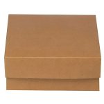 Kutija s poklopcem za desert 19x19xx8 cm KRAFT (unutarnja metalizirana PET) [15 kom/pak]