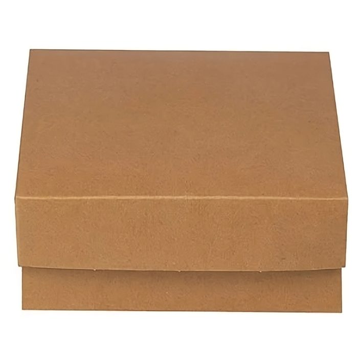 Kutija s poklopcem za desert 19x19xx8 cm KRAFT (unutarnja metalizirana PET) [15 kom/pak]