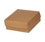 Kutija s poklopcem za desert 19x19xx8 cm KRAFT (unutarnja metalizirana PET) [15 kom/pak]