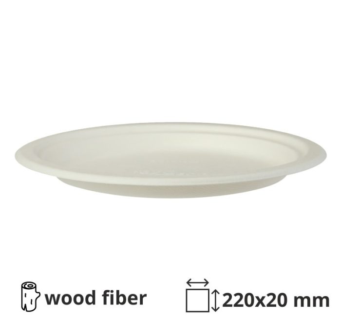 Tanjur BIO d=220 mm h=20 mm bijela 50 kom