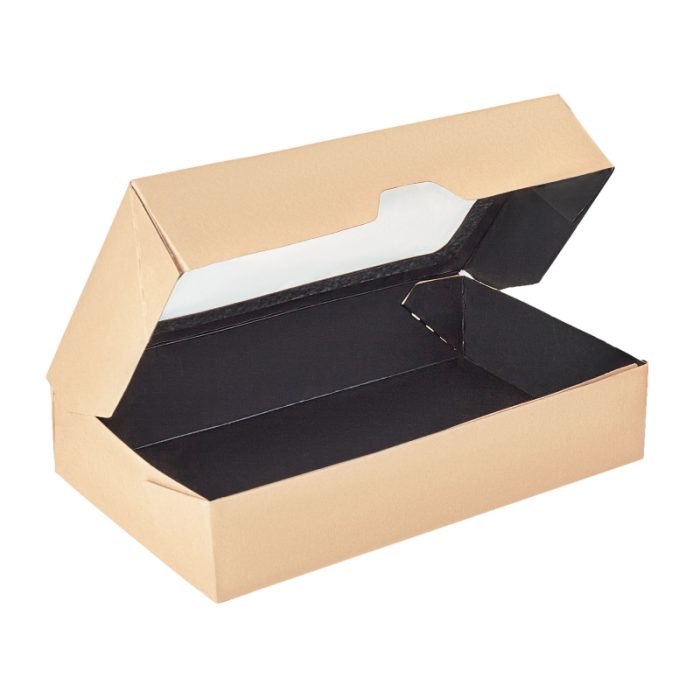 Papirnata posuda s prozorom OneBox 1000 ml 200x120x40 mm crna 25 kom